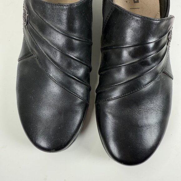 Clarks Collection Women's 8.5 M Hope Roxanne Slip On Comfort Loafer Black - Picture 3 of 12